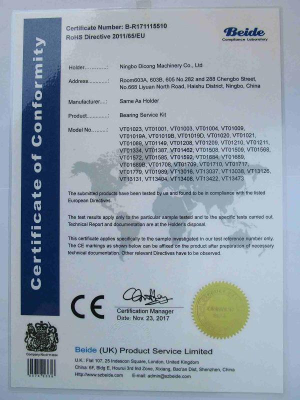 CE - Ningbo Dicong Machinery Co., Ltd.