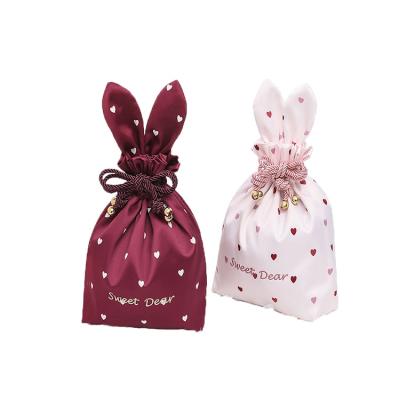 China Lovely Fashion Rabbit Ear Cosmetics Jewelry Storage Bag Gift Drawstring Bag for sale