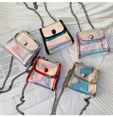 China Laser; kids Mini Transparent Shoulder Purse Laser mini cross - body bag Jelly Handbag for little girls for sale