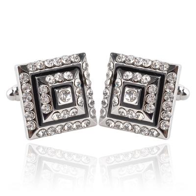 China ALLOY New Design Pattern Metal Fake Square Diamond Cufflinks for sale