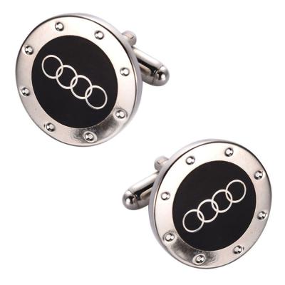 China Beautiful custom metal zinc alloy cufflinks and link clips car logo enamel cufflinks for sale