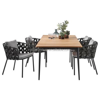 China Contemporary Garden Furniture Bistro Set Wicker Chair Cafe Table And Chairs Garden Dining Chair Table Set for sale