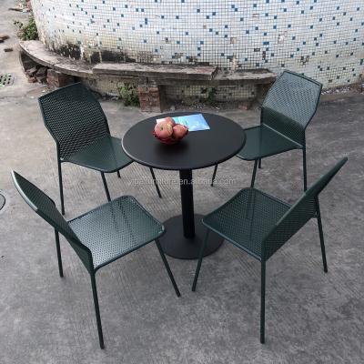 China Iron Outdoor Steel Garden Metal Weather Furniture Sets Outdoor Furniture Mesh Chairs And Table Modern Outdoor Furniture for sale