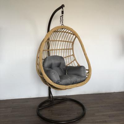 China Modern Outdoor Rattan Wicker Egg Swing Chair Patio Garden Unique Hanging Swing Chairs for sale