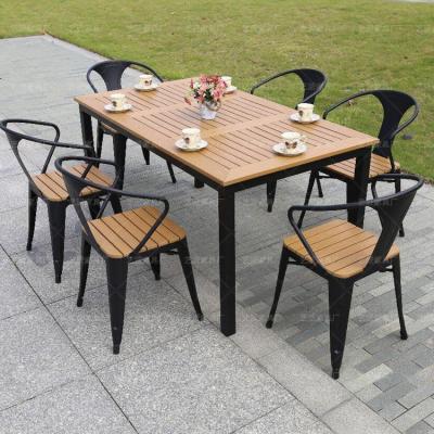 China Modern Square Table And 6 Chairs Cafe Table Sets Outdoor Restaurant Dining Set for sale