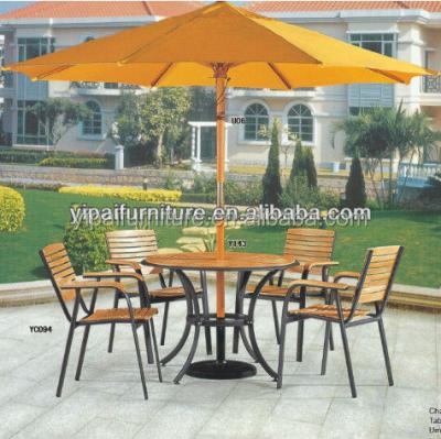 China Contemporary Leisure Beach Umbrella Beach Table and Chairs Set Patio Aluminum Wood Sets Outdoor Garden Beach Chairs for sale