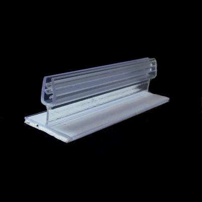 China Durable PVC Clear Plastic POP Goods Advertise Display Exhibit Shelf Label Holder SuperGrip Price Tag for sale