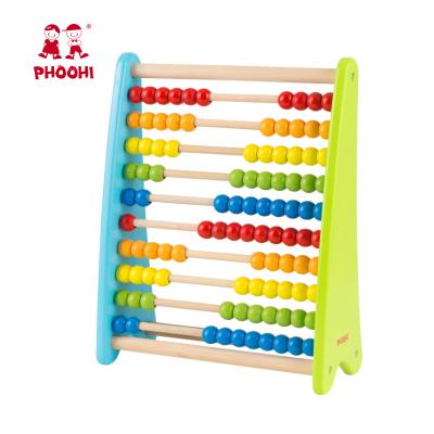 China Manipulative Math Numbers Counting Beads Children Wooden Toy Abacus For Kids Educational 25*11.5*32CM for sale