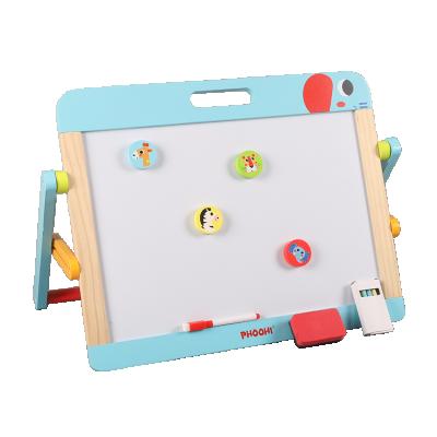 China Easel Magnetic Educational Baby Wooden Art Painting Double Sideboard Kids Easel For Kids 3+ 54*29.5*36cm for sale