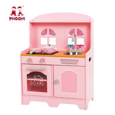 China High Quality MDF+Solid Wood+Plastic Pretend Play Toys Children Kids Wooden Kitchen Set Toy With Sound for sale