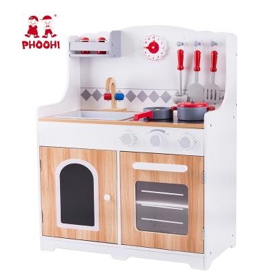 China MDF+Solid Wood+Plastic Kids Pretend Kitchen Cooking Wooden Play Kids Kitchen Toy Play Set For Baby for sale