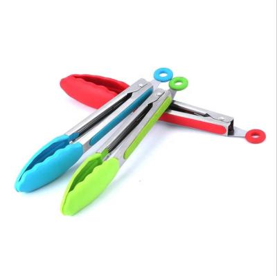 China 9 Inches Durable Non-Slip Silicone Food Tongs High Temperature Resistant for sale