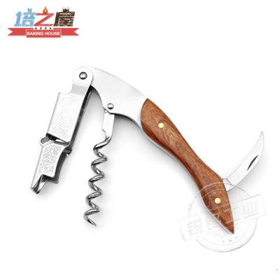 China Rosewood Handle Wine Opener Corkscrew Bottle Opener and Foil Stocked and Viable Cutter for sale