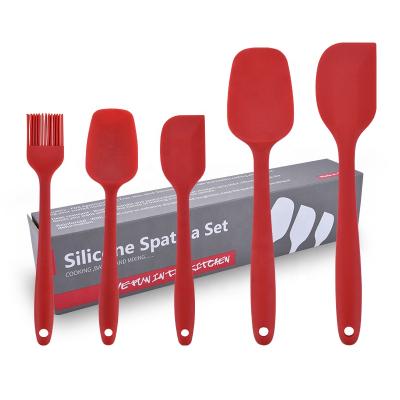 China Workable 5pcs silicone spatula set with color box package for sale