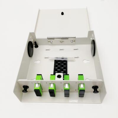 China Mental Mount 8 Core Indoor Aluminum FTTH Wall Fiber Optic Terminal Box Small Fiber Optic Termination Box for sale