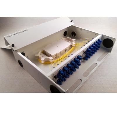 China FTTH Fixed Type Fiber Optic Patch Panel Aluminum 48 Cores Optical Distribution Frame for sale