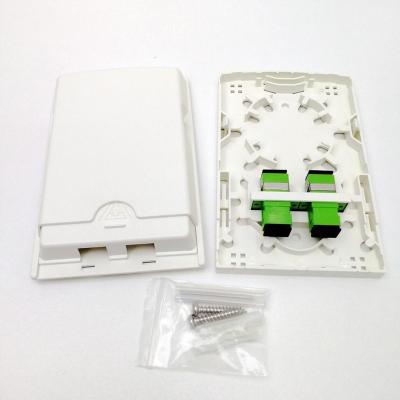 China FTTH Fiber Nap Box Terminal Box 2 Ports Faceplate 2 Core ftth Box for sale