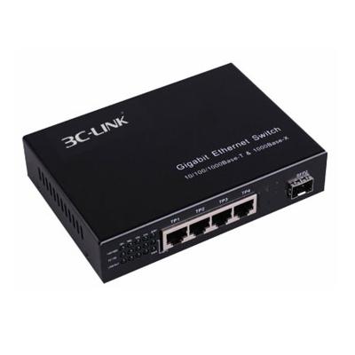 China OEM 5 Gigabit Ethernet port switch with four 10/100/1000M UTP ports and one 1000M SFP socket 3C-SFP0104G for sale