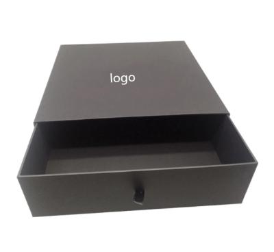 China Recycled Materials Logo Cardboard Kraft Paper Drawer Custom Slide Out Open Storage Gifting Packaging Box Recycled Ribbon Pull Tab Box for sale