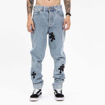 China Casual style waterproof man barks denim culottes waist lattice men tops plus size pants jeans for sale