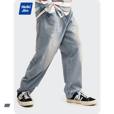 China The viable wholesale in retro running street make custom friend lattice street of hole worn men's jeans wear casual for sale