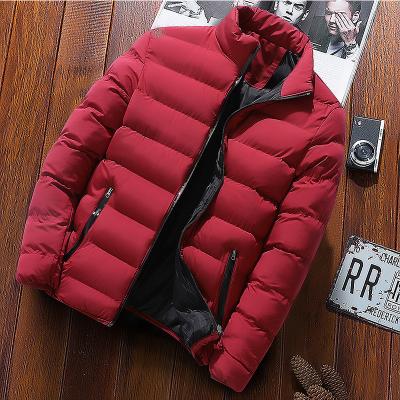 China Erkek Mont 2021 Fashion Stand Collar Jacket Men Anti-wrinkle Winter Jacket Mens Solid Thick Coats Man Clothing 5XL for sale