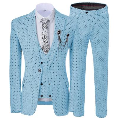 China Anti-Wrinkle Luxury Men's Suit 3 Piece Luxury Men's Suit Solid Color Slim Business Suit Wedding Fashion Sets Plus Size Men's Blazer+Vest+Pants for sale