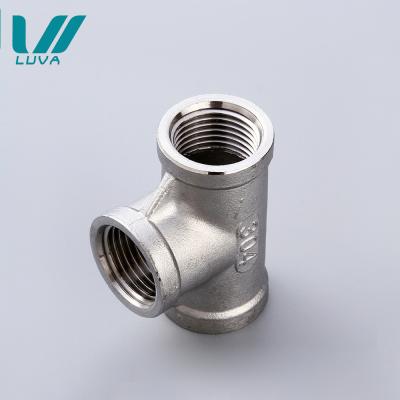 China Stainless Steel Female 150lb Threaded Stainless Steel Tee Pipe Fittings for sale