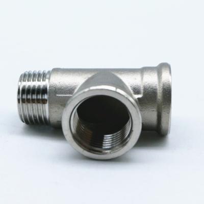 China Hot Selling Standard Sizes Pipe Stainless Steel F Male Female M F Threaded Reducing Tee 1/4