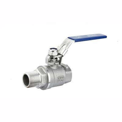 China Commercial ball valve stainless steel dn20 dn25 dn40 2pc manual low pressure kitchen female and male thread for sale