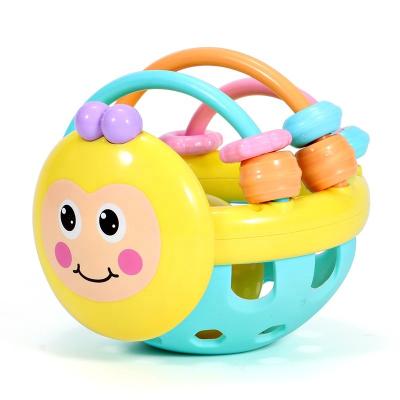 China Cheap Baby Rattle Kid's Toy Bee Hand Bell Rattle Soft Rubber Dumbbell Baby Toy Set for sale