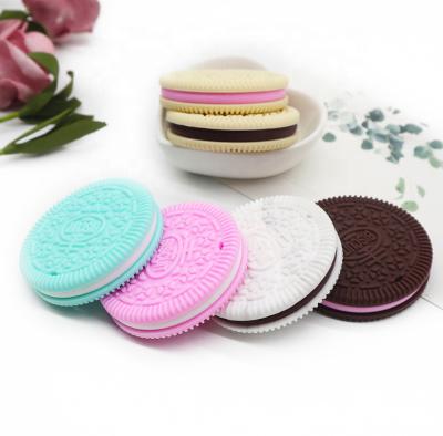 China Custom Made Eco-Friendly BPA Free Soft Baby Teething Toy Silicone Cookie Teether for sale