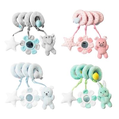 China Infant Toddler Animal Toys For Style Soft Pram Bear Baby Stroller Crib Rabbit Hanging Toys Plush Soothe Doll Bed Accessories Stretches Up To 40cm for sale