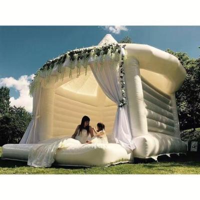 China Princess Theme Tabernacle Tent Party Inflatable Bounce House 0.55mm PVC Double Tent Commercial Wedding Castle For Sale for sale