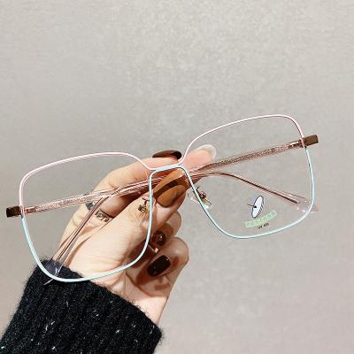 China For Women Anti Oversized Metal Gaming Eyeglasses Optical Frames Reading Glasses Square Blue Light Glasses for sale