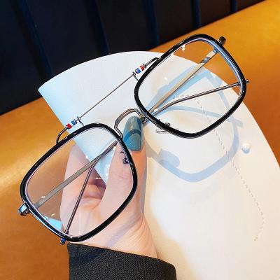 China For Square Vintage Metal Double Bridge Reading Glasses Men Blue Glasses Ray Blocking Glasses For Women Tortoise Eye Glasses for sale