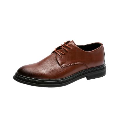 China Various top layer whip formal dress inside increased British style lace up soft bottom pointed men trend real leather shoe for sale