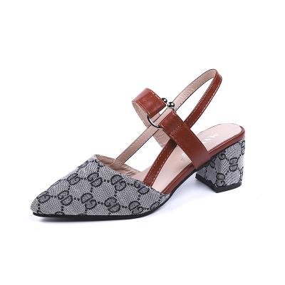 China Breathable French female tide fairy wind sandals 2021 new summer student temperament buckle high heels for sale