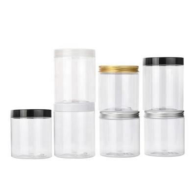 China Biodegradable Custom Logo Size Shape Food Grade Plastic Jars Empty Transparent Biodegradable Plastic Cosmetic Jars With Lids for sale