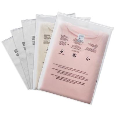 China Disposable Wholesale Custom Size Plastic Bags PE Clothing T Shirt Zipper Packaging Plastic Bags For Clothing for sale