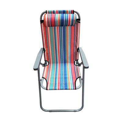 China Portable Casual Folding Easy-Carry Outdoor Beach Chair Fishing Chair with Pillow Backrest Adjustable Folding Deck Chair for sale