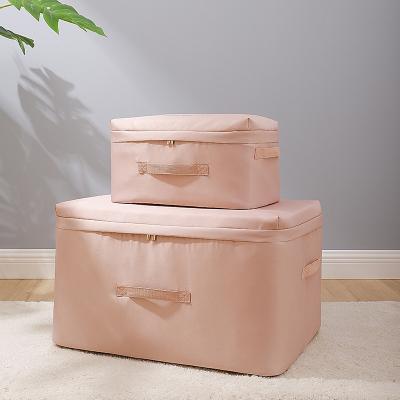 China Modern household stitches storage box satin belt cover apparel packing case clothing dust bag for sale