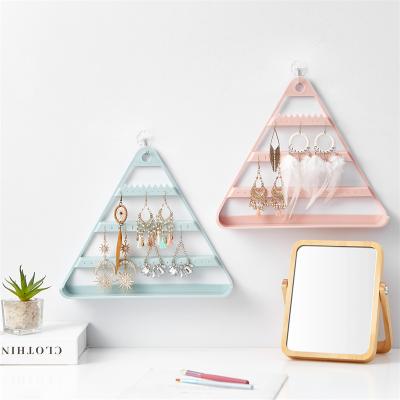 China Wall Mounted Plastic Earrings Etc Classic Triangle Jewelry Rack Simple Design Bracelet Earrings Display Rack Storage Rack 2021 bracelet small for sale