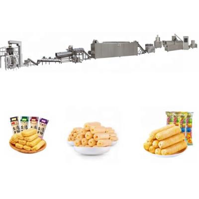 China Commercial High Quality Twin People Snacks Crew Extruder Flour Puffed Food Core Snacks Filling Machine for sale