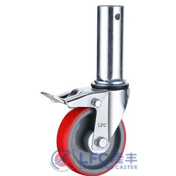 China Building Material Stores Scaffolding Parts Long Stem PA+PU Wheel Scaffolding Leg Casters for sale