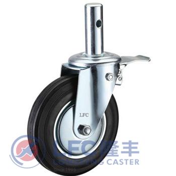 China swivel & Rigid iron core and standard rubber type scaffolding caster wheel applied to aluminum scaffolding mobile working tower for sale