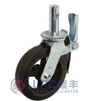 China swivel & Rigid Scaffolding Fittings 160mm 200mm PU With Iron Core Scaffolding Caster Wheel Stem Caster Wheels for sale