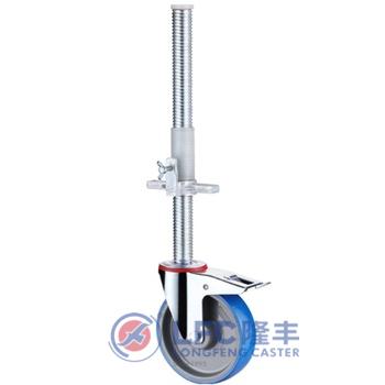 China Building Material Shops 200mm 8 Inch Movable Height Adjustment PU+ PA Scaffolding Caster Wheels for sale