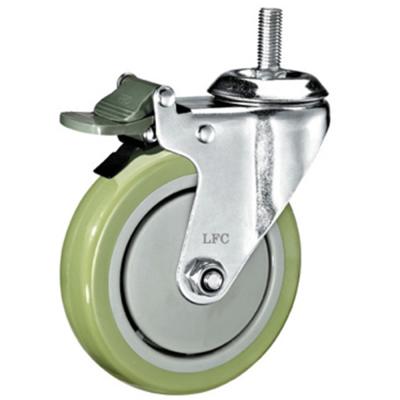 China Building Material Stores Longfeng Caster --- 4 Inch Stem Mounted Swivel TPR/PU Wheel Medium Size Caster With Plastic Brake for sale