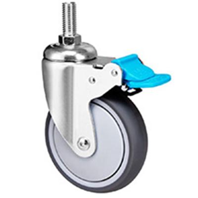 China High Quality 125mm Threaded Stem Trolley Caster Wheels From Building Material Stores And Medical Caster With Lock for sale